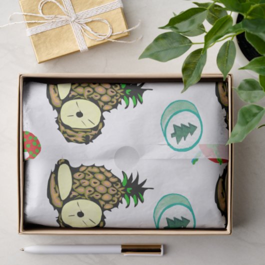 Kerst Tissue Papier Santa Ananas (Geschenk)