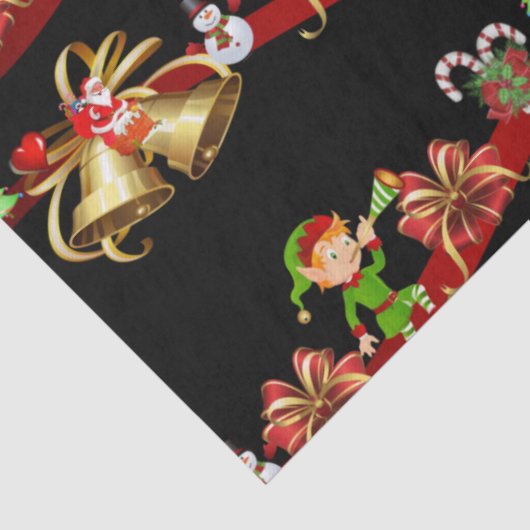 Kerst Tissue Papier Santa Sneeuwman Elf (Detail)