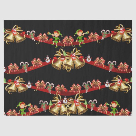 Kerst Tissue Papier Santa Sneeuwman Elf (Voorkant)