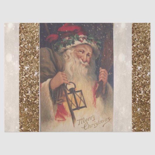 Kerst Tissue Papier, Santa  Tissuepapier (Voorkant)