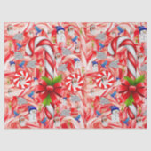 Kerst Tissue Papier, Sneeuwman, Candy Cane Tissuepapier (Voorkant)