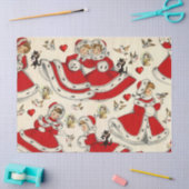 Kerst Tissue Papier, Vintage Kerstmis, Kitten Tissuepapier (Craft)