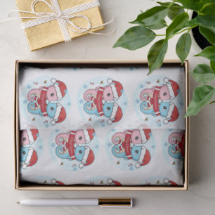 Kerst Tissuepapier met Adorable Zeepaarden