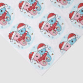 Kerst Tissuepapier met Adorable Zeepaarden (Detail)