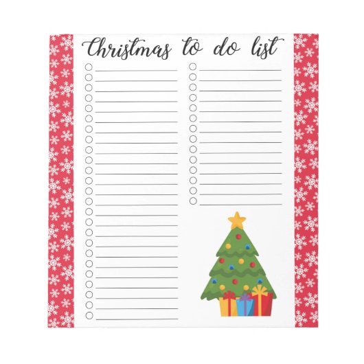 Kerst To-Do Lijst Notitieblok (Voorkant)