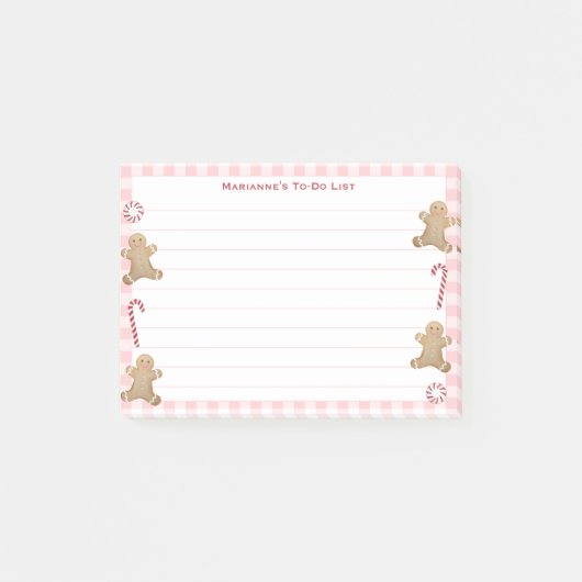 Kerst-to-do-lijst van ontbijtsnoepjes voor ontbijt post-it® notes (Voorkant)