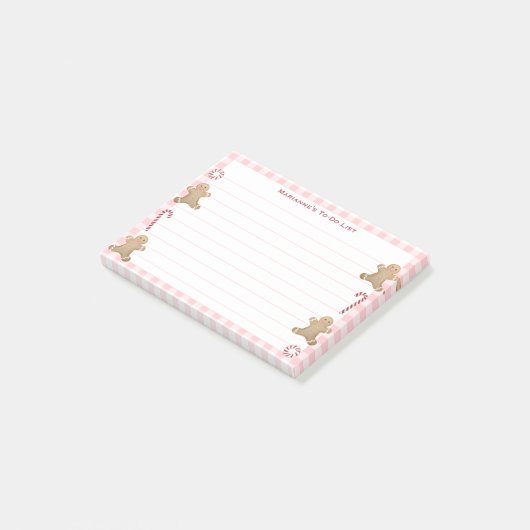 Kerst-to-do-lijst van ontbijtsnoepjes voor ontbijt post-it® notes (Schuin)