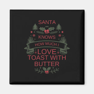 Kerst Toast En Boter Liefhebber Shirt Voor Comfort Magneet