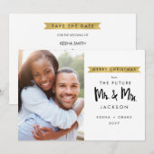 Kerst Toekomst Meneer en mevrouw Foto Save The Dat Date (Voorkant / Achterkant)