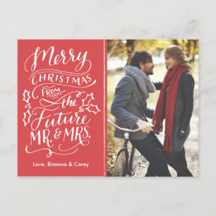 Kerst Toekomst Meneer en mevrouw Foto Save The Dat Feestdagenkaart