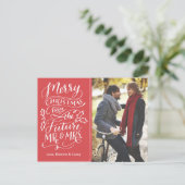 Kerst Toekomst Meneer en mevrouw Foto Save The Dat Feestdagenkaart (Staand voorkant)