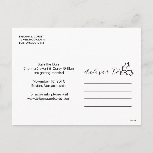 Kerst Toekomst Meneer en mevrouw Foto Save The Dat Feestdagenkaart (Achterkant)