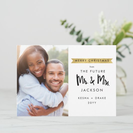 Kerst Toekomst Meneer en mevrouw Foto Save The Dat Save The Date (Staand voorkant)