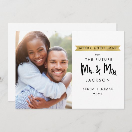 Kerst Toekomst Meneer en mevrouw Foto Save The Dat Save The Date (Voorkant / Achterkant)