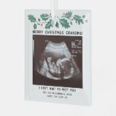 Kerst Toekomst Oma Baby Sonogram Keepsake Glas Ornament (Voorkant links)