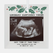 Kerst Toekomst Oma Baby Sonogram Keepsake Glas Ornament (Achterkant)