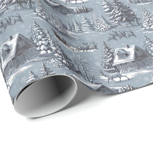 Kerst toile  cadeaupapier (Rol Hoek)