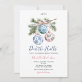 Kerst Toile Chinoiserie Ornament Vrijgezellenfeest Kaart (Voorkant)