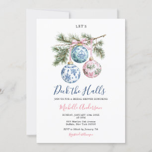 Kerst Toile Chinoiserie Ornament Vrijgezellenfeest Kaart