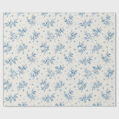 Kerst  Toile de Jouy Dusty Blue Cadeaupapier (Vlak)