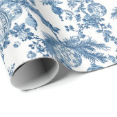 Kerst Toile Du Jouy Victoriaans  vakantie Cadeaupapier (Rol Hoek)