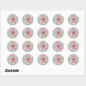 Kerst toile Kerstman Ronde Sticker (Vel)