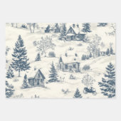Kerst Toile Pattern Accessoires Inpakpapier Vel (Voorkant 3)