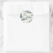 Kerst Toile Pattern Accessoires Ronde Sticker (Tas)