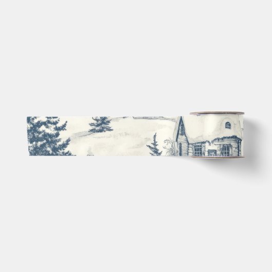 Kerst Toile Pattern Accessoires Satijnen Lint (Voorkant)