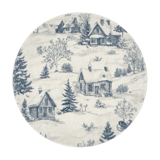 Kerst Toile Pattern Accessoires Snijplank (Voorkant)