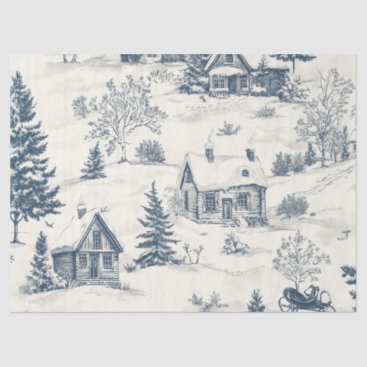 Kerst Toile Pattern Accessoires Tissuepapier (Voorkant)