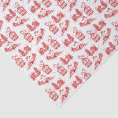 Kerst Toile Wrapping papier | Rood (Detail)