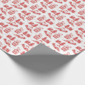 Kerst Toile Wrapping papier | Rood (Hoek)