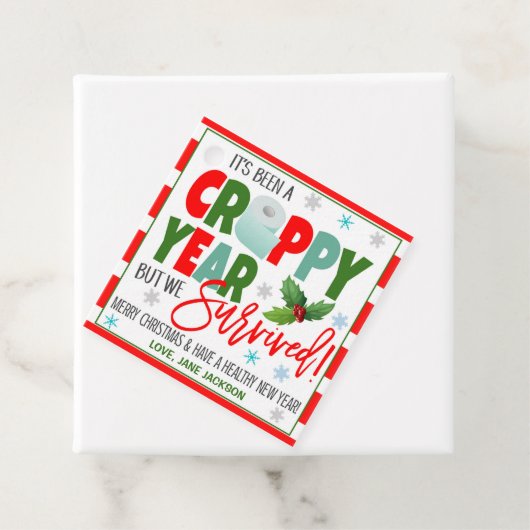 Kerst Toilet Papier Gift Label (In situ)