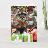Kerst - Tom Dooley - Schnauzer #2 Feestdagen Kaart (Voorkant)