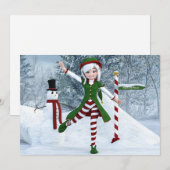 Kerst Toon Meisje in een Winterbos Feestdagenkaart (Voorkant / Achterkant)