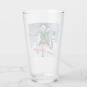 Kerst Toon Meisje in een Winterbos Glas (Achterkant)