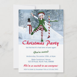 Kerst Toon Meisje in een Winterbos Kaart