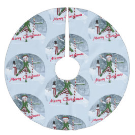 Kerst Toon Meisje in een Winterbos Kerstboom Rok