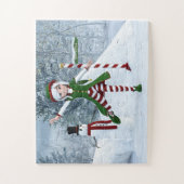 Kerst Toon Meisje in een Winterbos Legpuzzel (Verticaal)