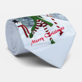 Kerst Toon Meisje in een Winterbos Stropdas (Opgerold)