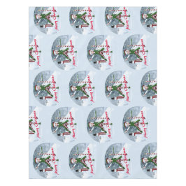 Kerst Toon Meisje in een Winterbos Tafelkleed