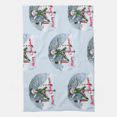 Kerst Toon Meisje in een Winterbos Theedoek (Verticaal)