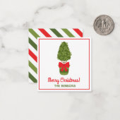 Kerst Topiary Gift Enclosure Kaarten Notitiekaartje (Voorkant / Achterkant in situ)