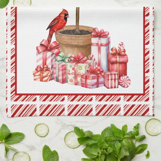 Kerst Topiary keukenhanddoek (Gevouwen)