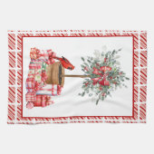 Kerst Topiary keukenhanddoek (Horizontaal)