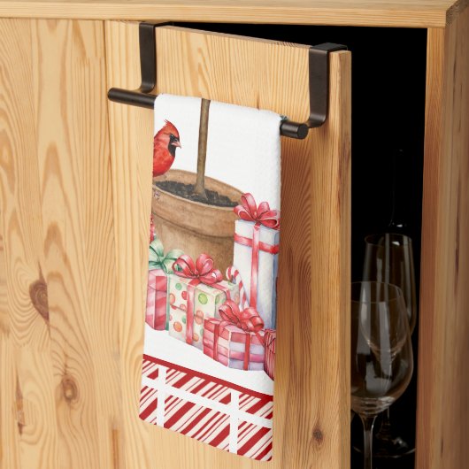 Kerst Topiary keukenhanddoek (Derde Gevouwen)