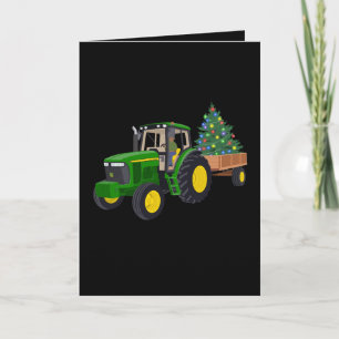 Kerst Tractor Boerderij Boom Kerst Lichtjes Vakant Kaart