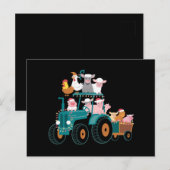 Kerst Tractor Boerderij Grappige Feestdag Briefkaart (Voorkant / Achterkant)