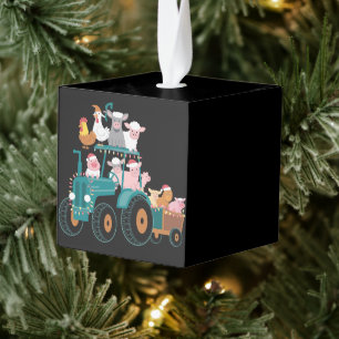 Kerst Tractor Boerderij Grappige Feestdag  Decoratie